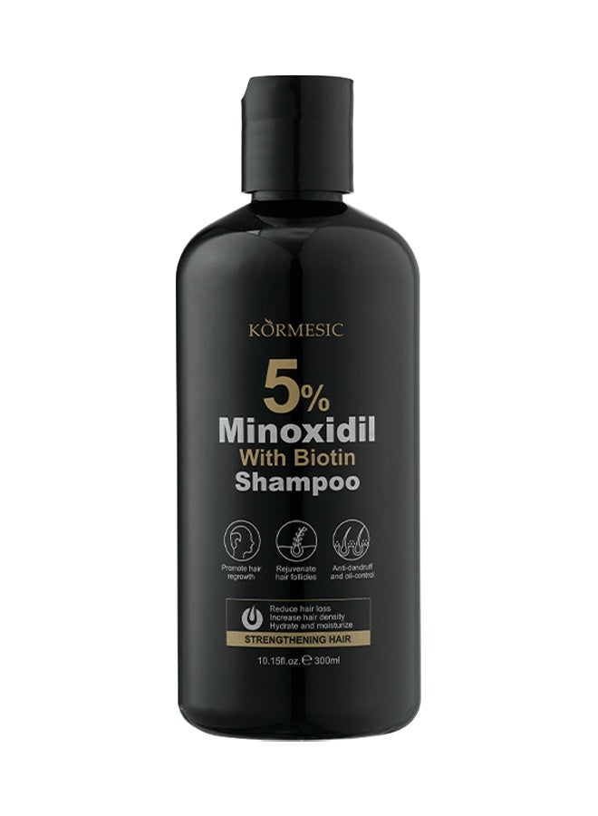 Kormesic 5% Minoxidil With Biotin Shampoo 300ml, Hair Growth Treatment Shampoo With Minoxidil 5% Strengthen Hair Promote Hairs Regrowth Reduce Hairs Loss Removes Dandruff & Relieve Itching - Image 1